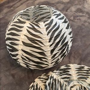 *FREE* 3 Zebra Print Paper Lanterns